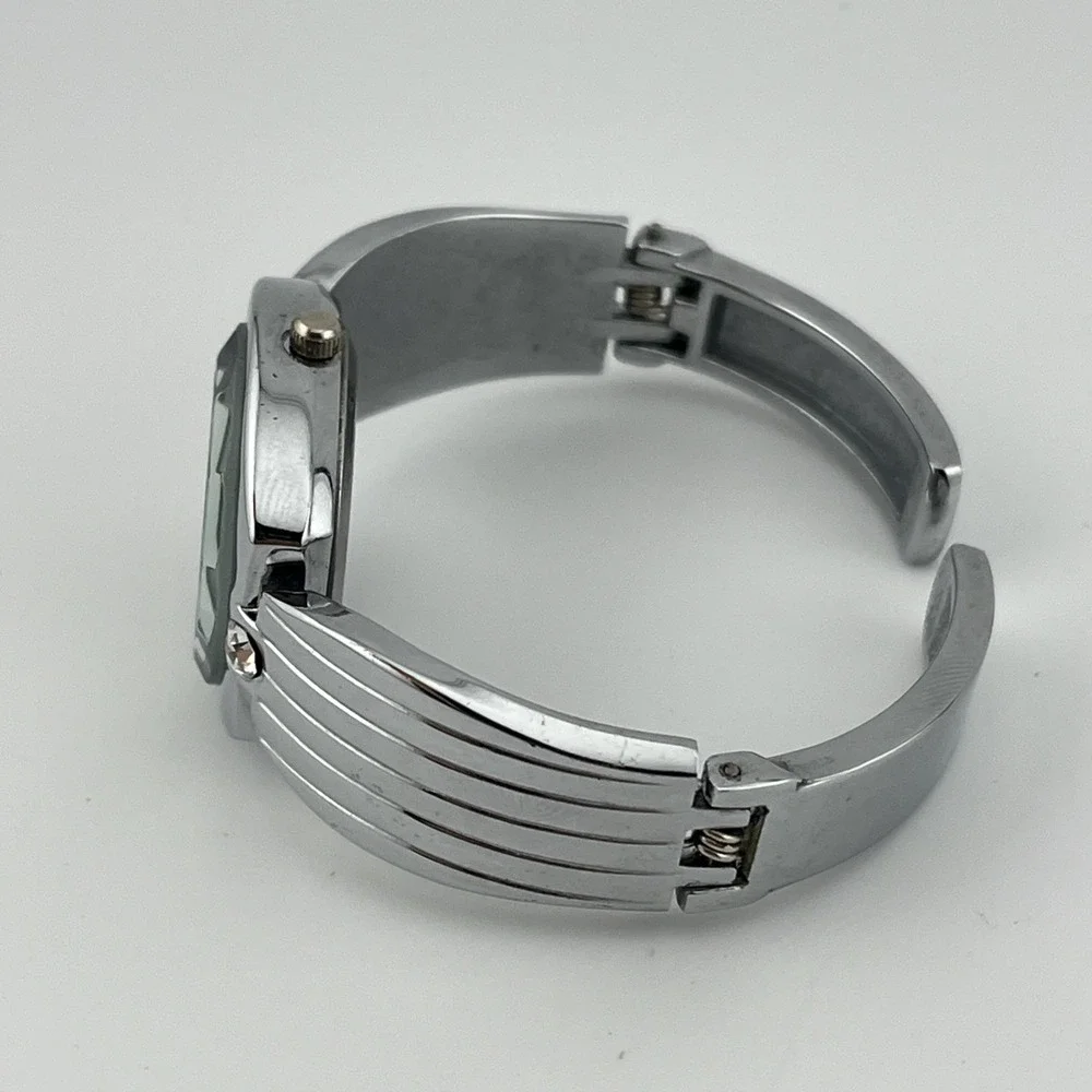 Narmi Watch Women 28mm‎ Case Silver Hinge Bangle Band- New Battery